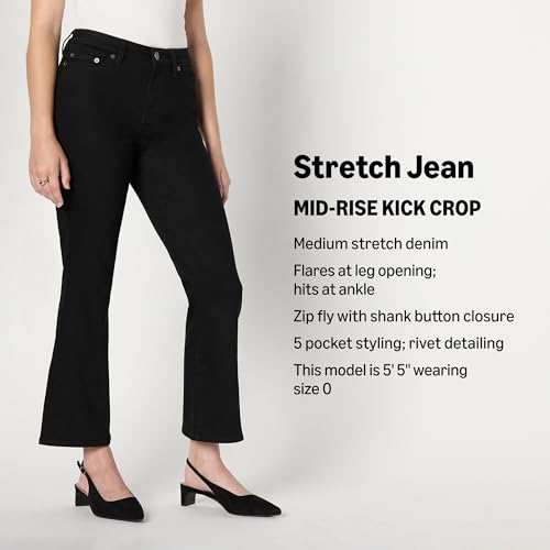 Amazon Essentials Women's Medium Stretch Mid-Rise Kick Crop Jean2