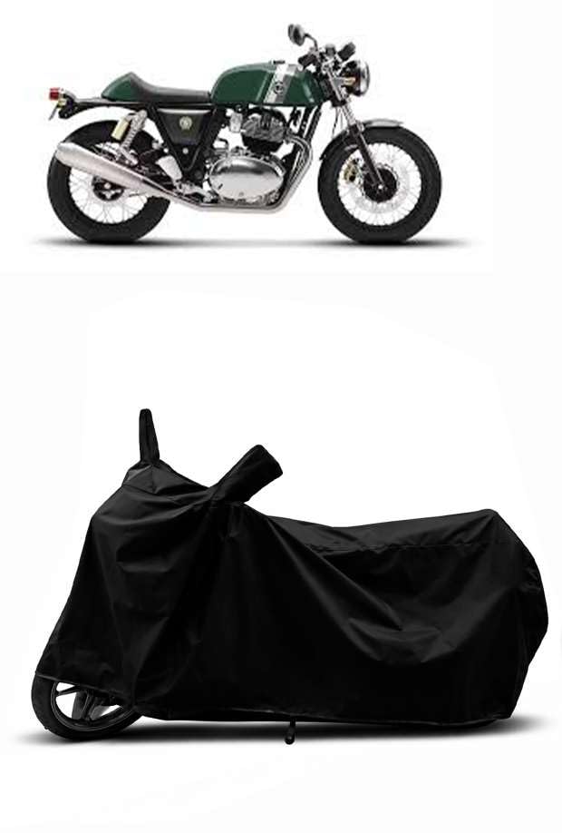 Image of Sheild Heavy Duty Waterproof Scooty & Bike Cover for Royal Enfeild Continantal Gt 650 - UV Resistant, Dustproof & Rain Protection, All-Weather Outdoor Cover for Bikes & Scooty (Black)