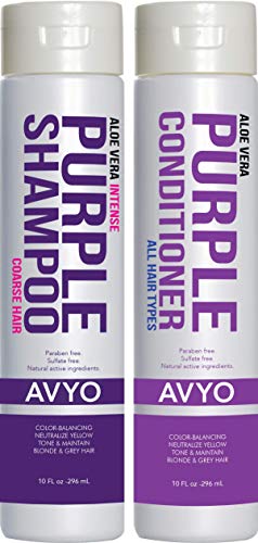 Purple Shampoo Intense(10oz) and Conditioner(10oz) Set | Color-Balancing | Neutralize Yellow | Tone & Maintain | Blonde & Grey Hair