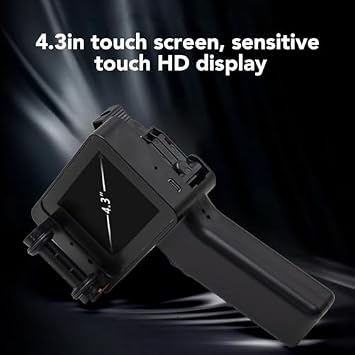 Dpofirs Handheld Inkjet Printer, Handheld Inkjet Printer Gun Multi-language 2-12.7mm Height QR Code Adjustable