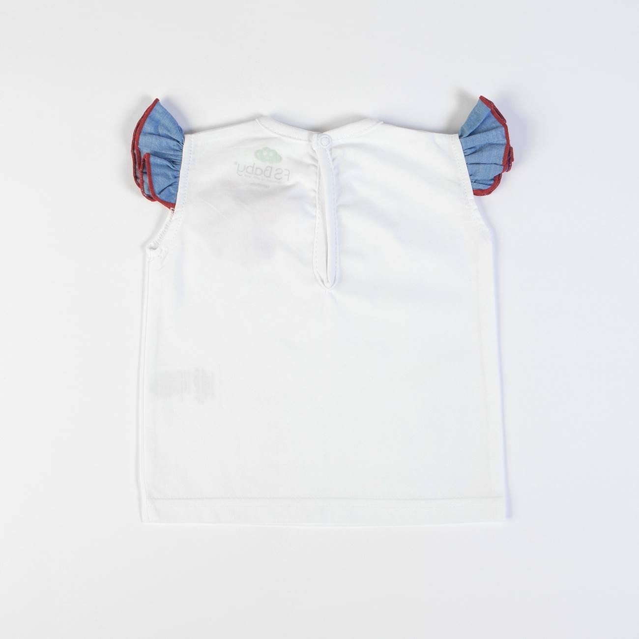 Nene Conjunto a juego para niña recién nacida de verano 3-36 meses camiseta camiseta de camiseta de tul y falda de algodón orgánico blanco azul flor rojo