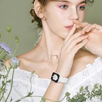 AMSKY 3 Stück Floral Gravierte Band Kompatibel mit Apple Watch Armband – Ansicht 6