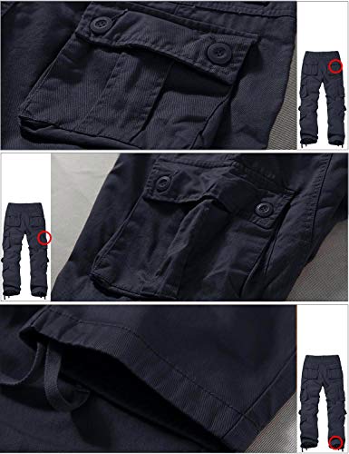 Image of Match Men's Wild Retro Multi-Pockets Utility Casual Cotton Cargo Trousers #3357