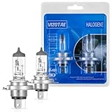 Vizotae 9003/H4 Halogen Headlight Bulb, 12V 55W Head Lamps, 4000 Lumens, 3800K, No Glare, H4 Head Light Bulbs for Car, High and Low Beam, Automotive Light Bulbs, Pack of 2