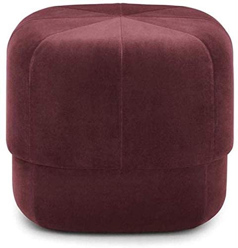Pouf ottoman velours violet haut de gamme | Siège cube rembourré de coiffeuse