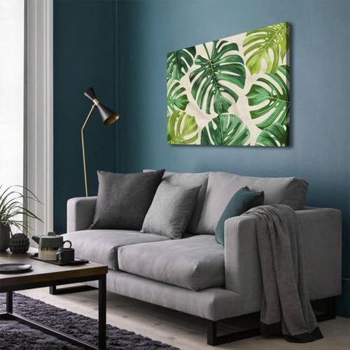 Toile Monstera cadre 70x100cm pour illuminer un mur blanc vide - 3