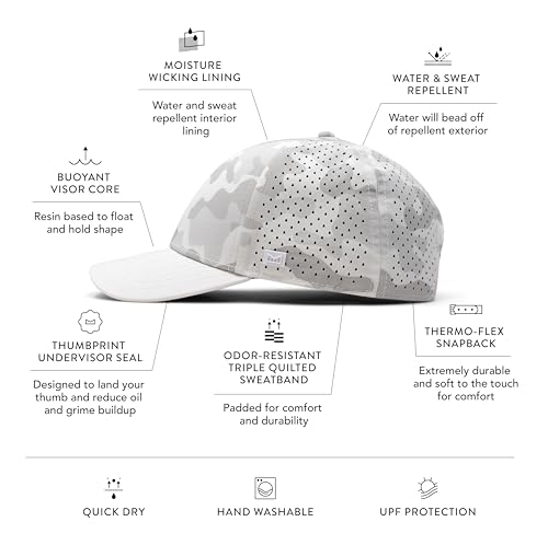 Image of melin A-Game Hydro, Performance Snapback Hats, Water-Resistant Baseball Caps for Men & Women, Golf, Running, or Workout Hat