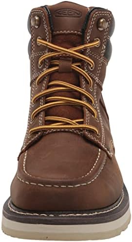 KEEN Utility Men's Cincinnati 6" Leather Soft Toe Work Boots, Belgian/Sandshell, 8 | Image 1