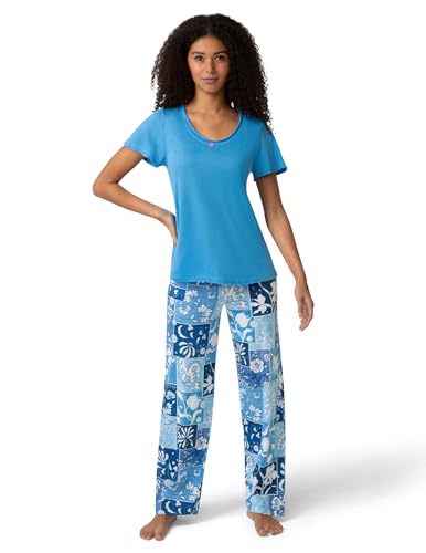 Image of HUE Women's Spring Pajama Separates Soft Whimsical Print Pjs with Flowers, Animals, Garden Themed Pjs, Cocktails