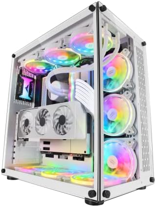 MARSGAMING MCMESHW White Gaming PC Case Micro ATX Total Mesh Design 3x Fans FRGB
