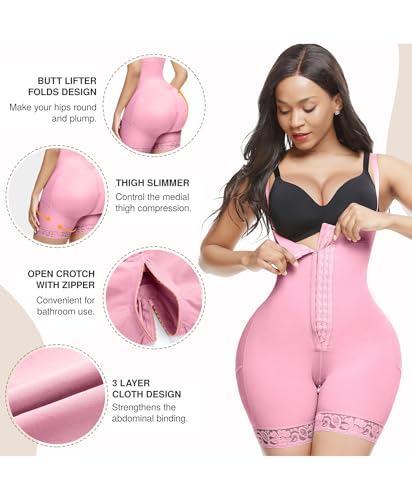 Image of Lover-Beauty Fajas Colombianas Shapewear for Women Tummy Control Postpartum Body Shaper Butt Lifter Bodysuit