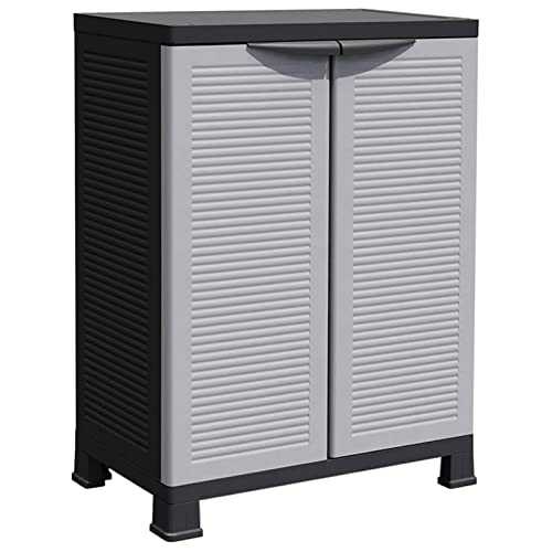 Hogotin Armario Alto Armario Exterior Escobero Armario Exterior con 2 baldas, Gris, 68x39x92 cm Cover