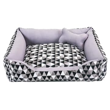 Caminha Pet Dog Para Cachorro Ou Gato Médio 60x50 Geométrico Preto Cinza