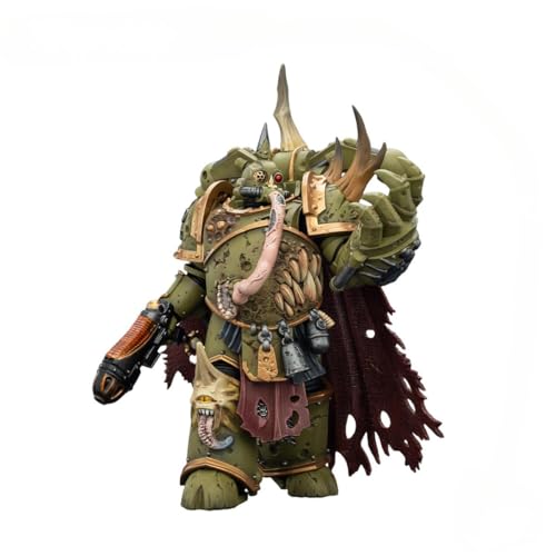 Image of JOYTOY Warhammer 40K 1:18 Death Guard Plague Marine Champion with Plasma Pistol and Power Fist Model Birthday Gifts JT03592