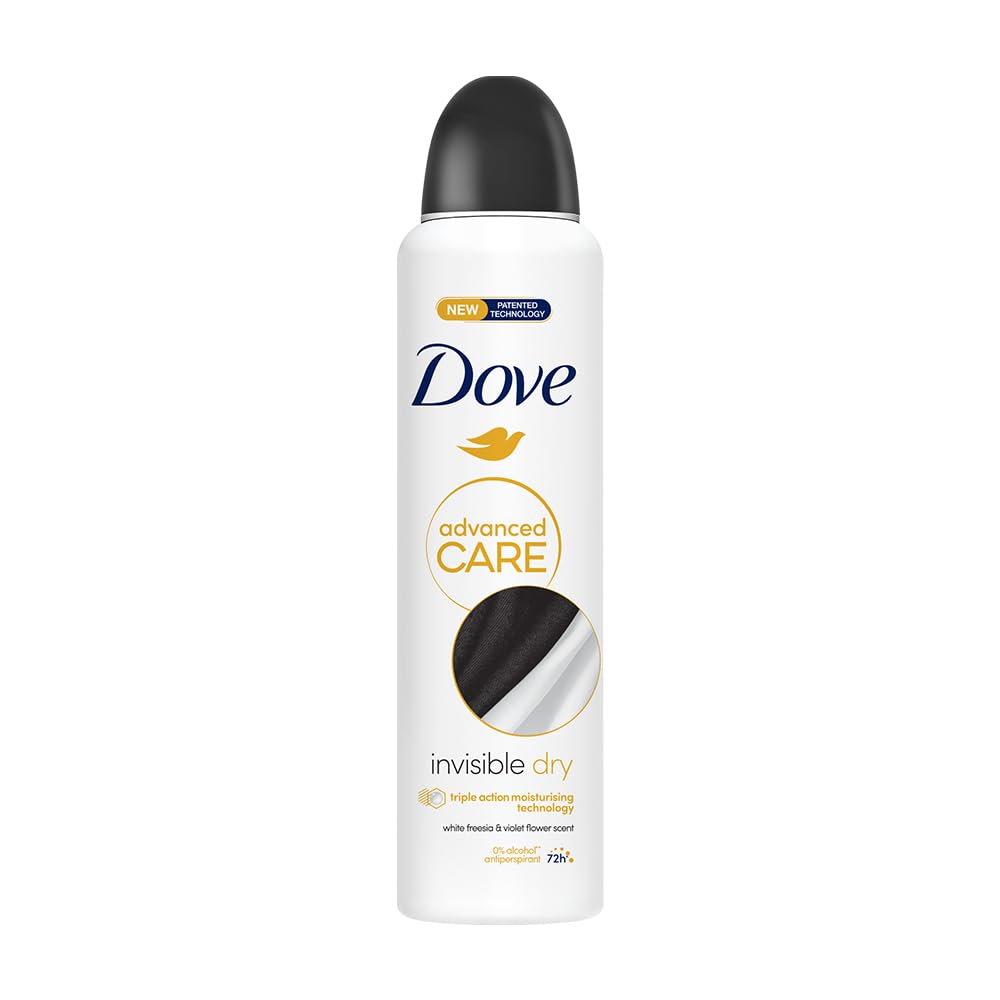 Dove Advanced Care Invisible Dry Deodorant for Women | 72H Freshness | 0% Alcohol | Floral Notes of Freesia & Violet | 250 ML