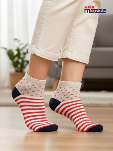 Image of Orbit Ankle Length Socks for Men |Made With Durable & Breathable Cotton | Ideal for Gym, Running, Office | 3 Pair -Multicolor