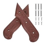 Angoily Mango de Madera Antideslizante para Cuchillo de Chef Empuñadura Ergonómica Roja Orificio Accesorio Repuesto para Cuchillos Profesionales Juego de 2 Piezas Uso Cocina Doméstica