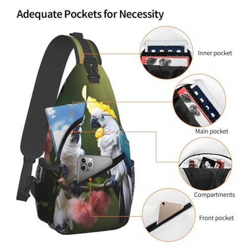Mochila cruzada con estampado de loro Cockatoo unisex miniatura 4