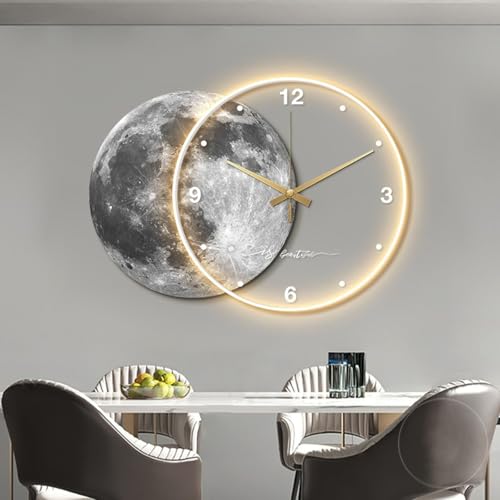 Księżyc lampa ścienna LED, nowoczesne oświetlenie w stylu art deco, minimalistyczny zegar, rzeźby i dekoracje, tradycyjne wiszące do dekoracji domu