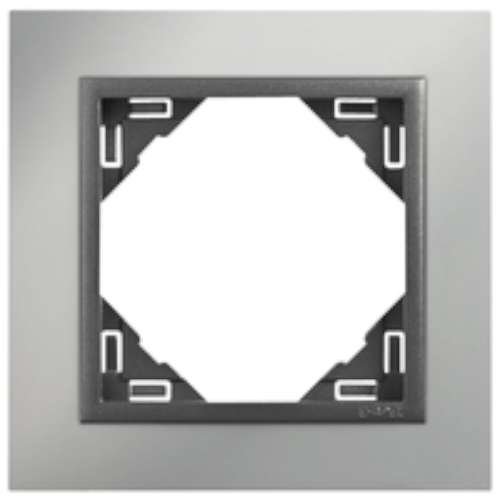 Cadre simple Logus Chrome Efapel Logus 90 plaque interrupteur gris