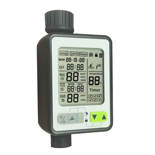 Sprinkler Timer, Upgraded Rain Sensor Chip, Smart Irrigation with Accuracy, Interval Date Temperature Controlled Watering Timer for Lawn Garden Yard