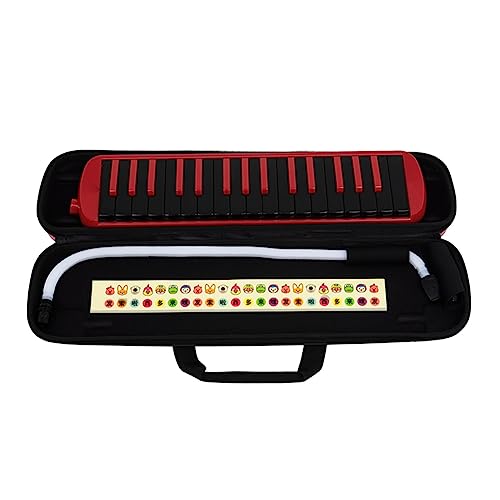Hlsicnalm 1Set 32-Key Play Harmonica EVA Piano Bag Beginner Adult Teaching Musical Instrument Red and Black