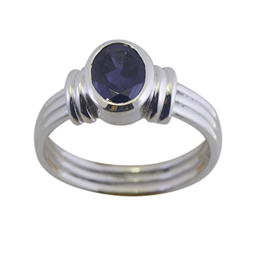Bague iolite argent anti-accroche avec serti de forme ovale durable - 2