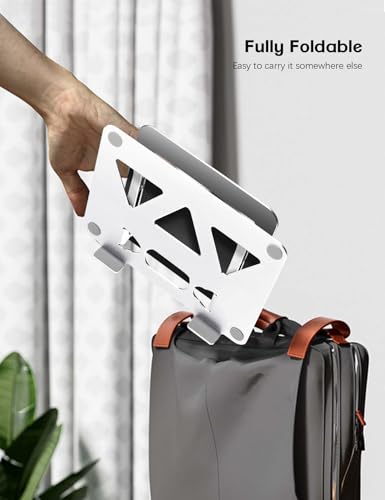 Image of Aoviho Adjustable Laptop Stand for Desk,Portable Laptop Stand Holder and Riser,Foldable Aluminum Notebook Computer Stands for MacBook Air Pro HP Lenovo Dell Samsung, 10-15.6 inch (Silver-Gray-Black)