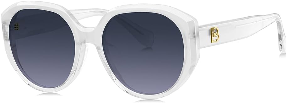 BOLON Women Lady Trendy Elegant Round Polarized Sunglasses BL3130 Ginza 55mm, Exclusive Eyewear Brand of EssilorLuxottica