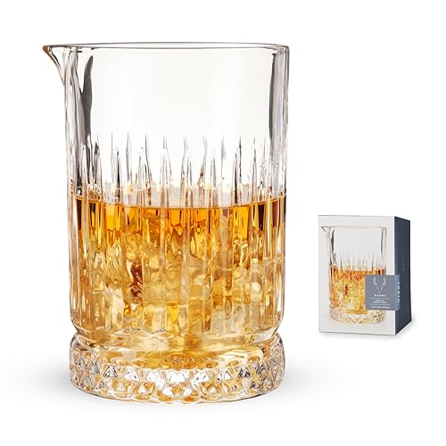 Viski Pedestal Crystal Cocktail Mixing Glass Perfect for Manhattan, Martini, Old Fashioned, Whiskey...