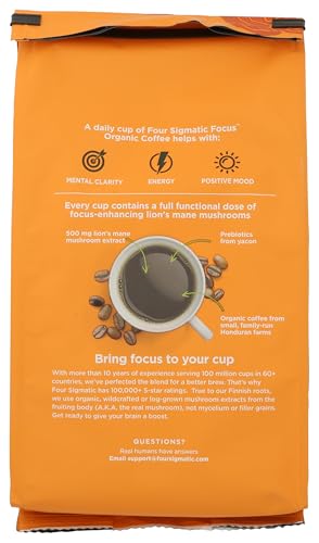 Image of Four Sigmatic Organic Focus Dark Roast Ground Coffee, 20 Ounce