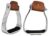 CHALLENGER Western Show Horse Saddle Barrel Angled Sloped Bell Aluminum Stirrups 5140