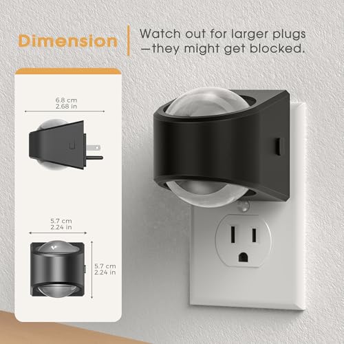 Image of Briignite Projector Night Light, Night Lights Plug into Wall, Soft White for Bedroom, Dimmable Brightness Dusk to Dawn Nightlight for Kids, Nursery, Bathroom, Home Decor, Gaming Room, 2 Pack