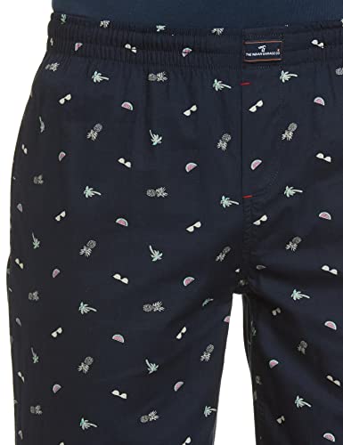 Image of The Indian Garage Co Men's Slim Fit Mid Rise Graphic Print Casual Lounge Pants