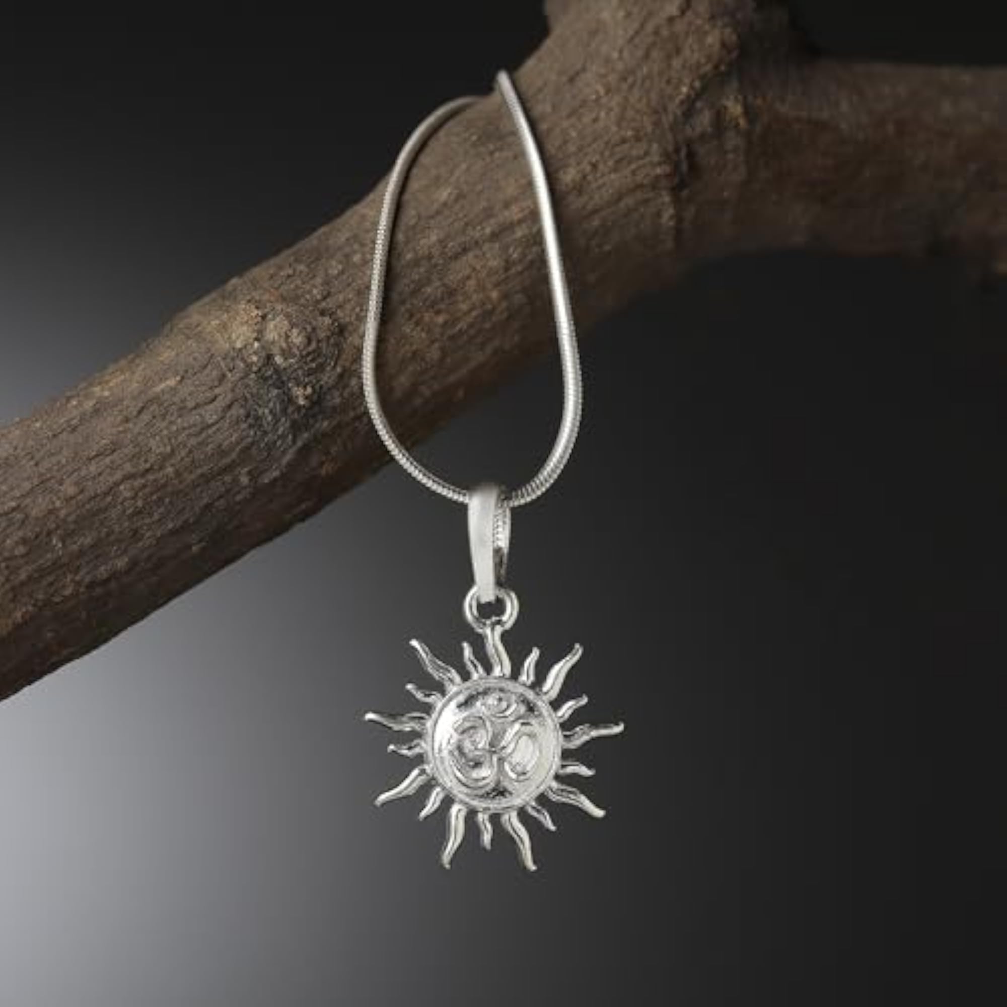 Sterling Silver Spiritual Sun Pendant, Unisex