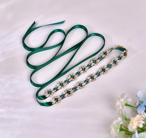 Women's Elastic Waist Belt Rhinestone Belt For Dresses Sparkle Crystal Wedding Sash Ribbon3