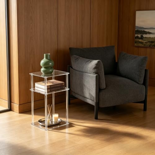 Table d'appoint en acrylique meuble de chevet transparent petits espaces