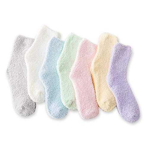 TOCONFFON Women's Cozy Fluffy Fuzzy Socks Plush Home Slipper Socks 5,6,7,8 Pairs