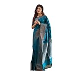 Yashika-Womens-Woven-Banarasi-Kanjivaram-Cotton-Silk-Jaquard-Saree-AZ-YS-OG-Bilal-Blue