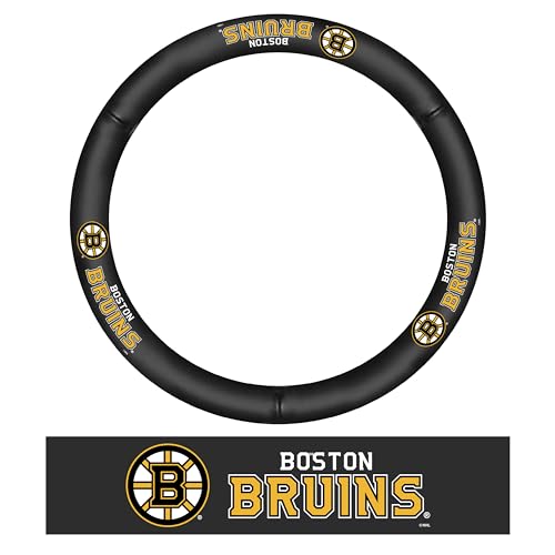 Housse de volant Bruins de Boston en cuir véritable haut de gamme