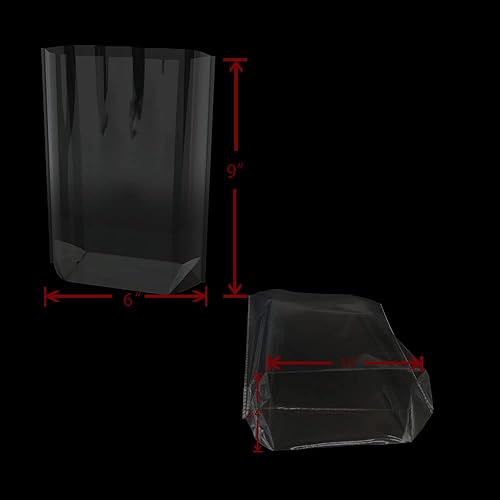 Miniatura 2 de Keoferlo Bolsas de celofán con fondo plano de 6 x 9 x 2.4 pulgadas, bolsas transparentes con lazos giratorios para decoración de galletas (100