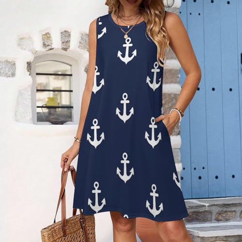 Sexy Chic Dress with Sleeveless, Women's Midi Dresses Comfy Lightweight Dress with Knee Length2
