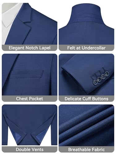 Image of MAGE MALE Men's One Button Suit Jacket Elegant Solid Color Blazers Slim Fit Lightweight Sport Coats Blazer