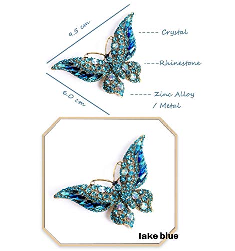 Image of Variety Styles Butterfly Brooch - Multi-Color Rhinestone Crystal Brooch Pin Cute Butterfly Shape Corsages Brooches Decoration Gift for Women