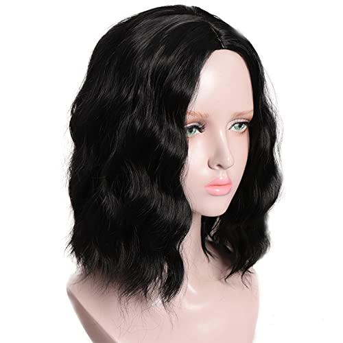 Perruque synthétique courte ondulée noire pour changer de look - 6