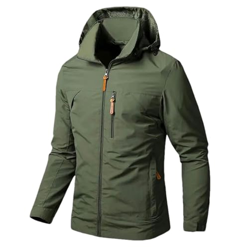 ZMIN Jaqueta masculina corta-vento à prova d'água com capuz militar jaqueta masculina de combate ou