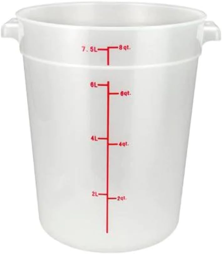Winco 8 qt Heavy-Duty Round Food Storage Plastic Container