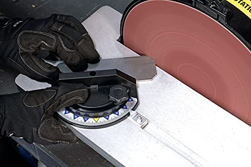 Eastwood Disc Sander | Powerful 1.25HP 12" Disc Sander Tool | Heavy Duty Cast Iron Base and Vacuum Port with a 45 Degree Adjustable Work Surface and Adjustable Miter Gauge - Image 8