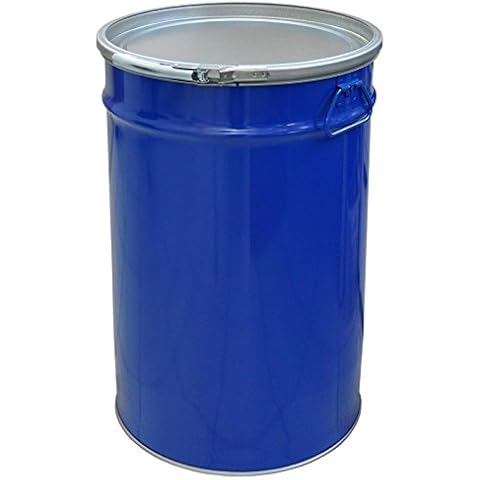 60 Liter Stahlfass Hobbock Deckelfass | UN-Zulassung | Made in DE | Mülleimer Behälter Mistkübel | 2 Griffe | Stabil Stapelbar Cover