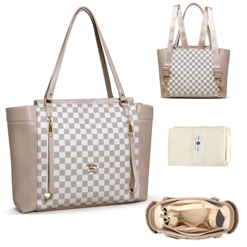 miss fong Checkered Diaper Bag Tote Leather